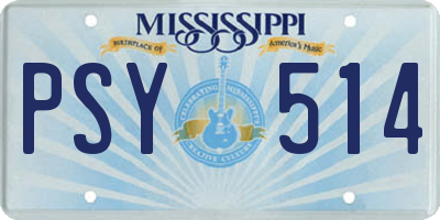 MS license plate PSY514