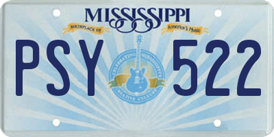 MS license plate PSY522