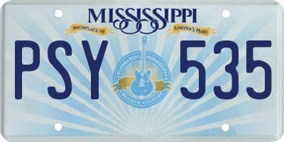 MS license plate PSY535
