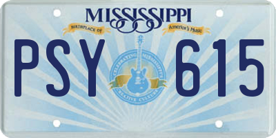 MS license plate PSY615