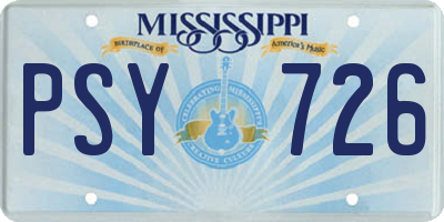 MS license plate PSY726