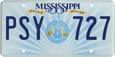 MS license plate PSY727