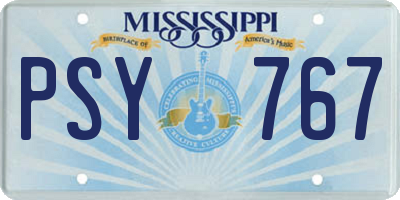 MS license plate PSY767