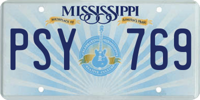 MS license plate PSY769