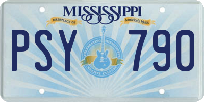 MS license plate PSY790