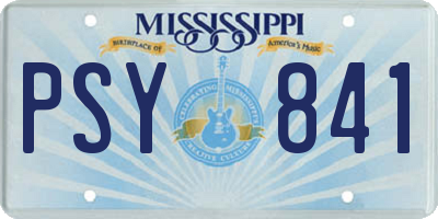MS license plate PSY841