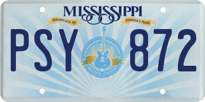 MS license plate PSY872