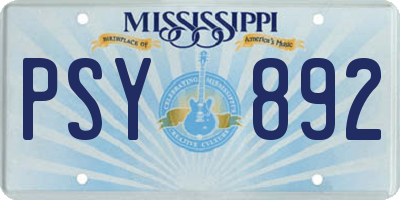 MS license plate PSY892