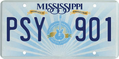 MS license plate PSY901