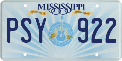 MS license plate PSY922