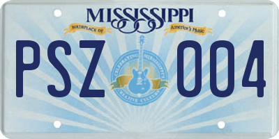 MS license plate PSZ004