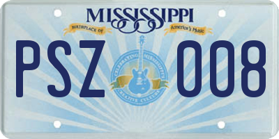 MS license plate PSZ008