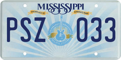 MS license plate PSZ033