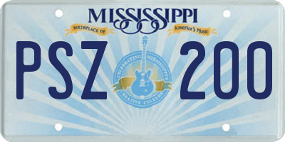 MS license plate PSZ200