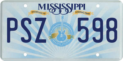 MS license plate PSZ598