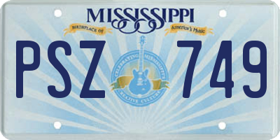MS license plate PSZ749