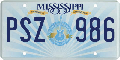 MS license plate PSZ986