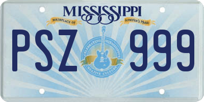 MS license plate PSZ999