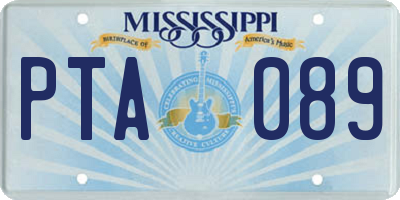 MS license plate PTA089