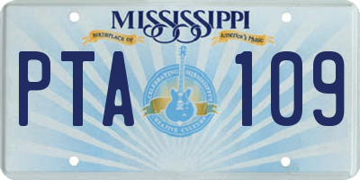 MS license plate PTA109