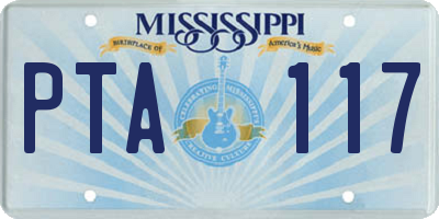 MS license plate PTA117