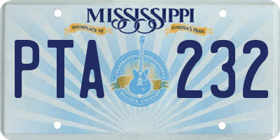 MS license plate PTA232