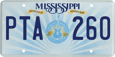 MS license plate PTA260