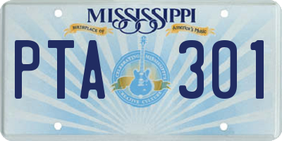 MS license plate PTA301