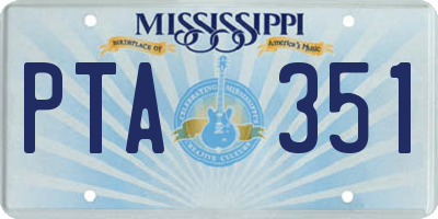 MS license plate PTA351