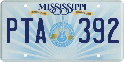 MS license plate PTA392