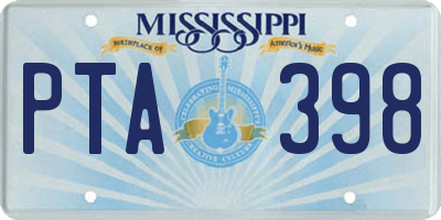 MS license plate PTA398