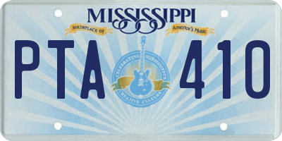 MS license plate PTA410