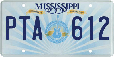 MS license plate PTA612