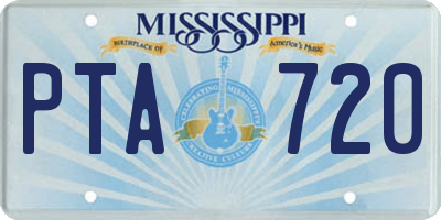 MS license plate PTA720