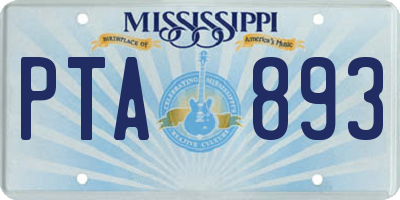 MS license plate PTA893
