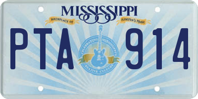 MS license plate PTA914