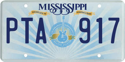 MS license plate PTA917