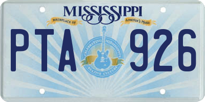 MS license plate PTA926