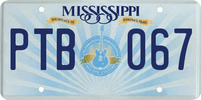 MS license plate PTB067