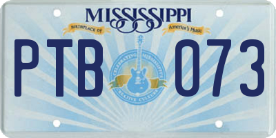 MS license plate PTB073