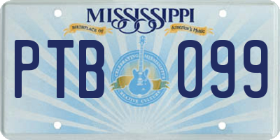 MS license plate PTB099