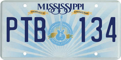 MS license plate PTB134