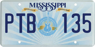 MS license plate PTB135