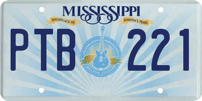 MS license plate PTB221