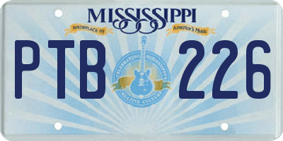 MS license plate PTB226