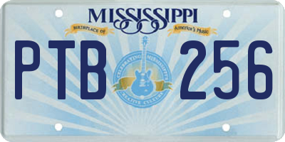 MS license plate PTB256