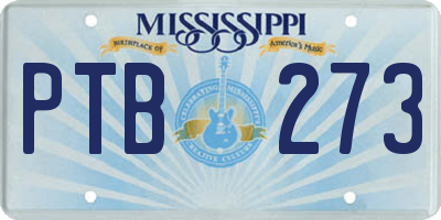 MS license plate PTB273