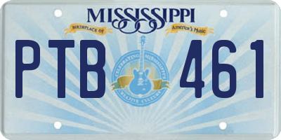 MS license plate PTB461