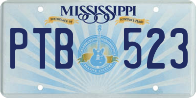 MS license plate PTB523