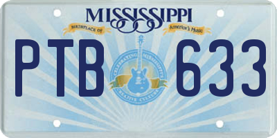 MS license plate PTB633